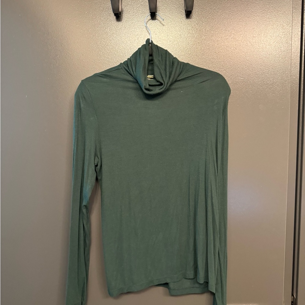 Magaschoni Deep Green Ribbed Knit Top
